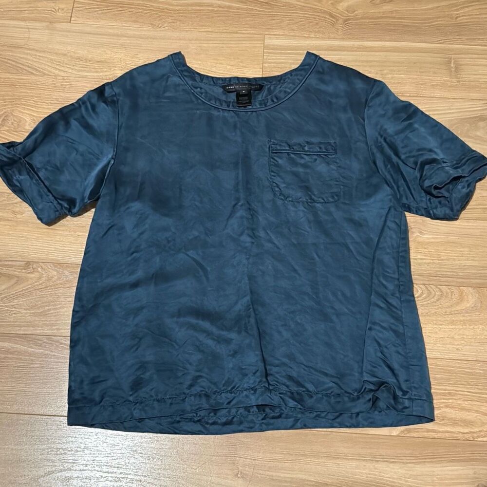 Marc by marc Jacobs blue silk and linen blouse size medium